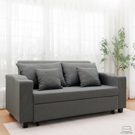 โซฟาเบด CCR FURNITURE รุ่น PHILLY (ฟิลลี่) ขนาด 174 cm. ผ้า สีเทาเข้ม (A1-33) พร้อมที่วางแก้ว_7